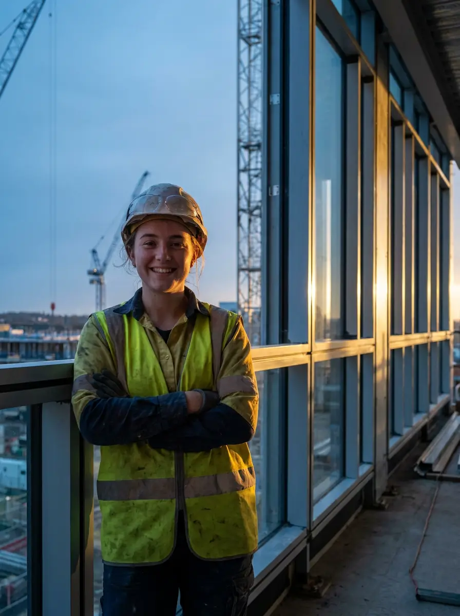 Argent glazing apprentice on site