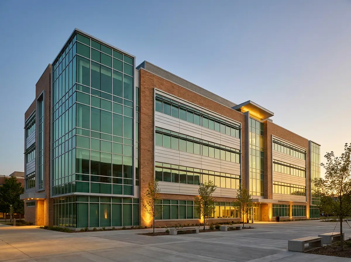 Window wall systems on a campus building